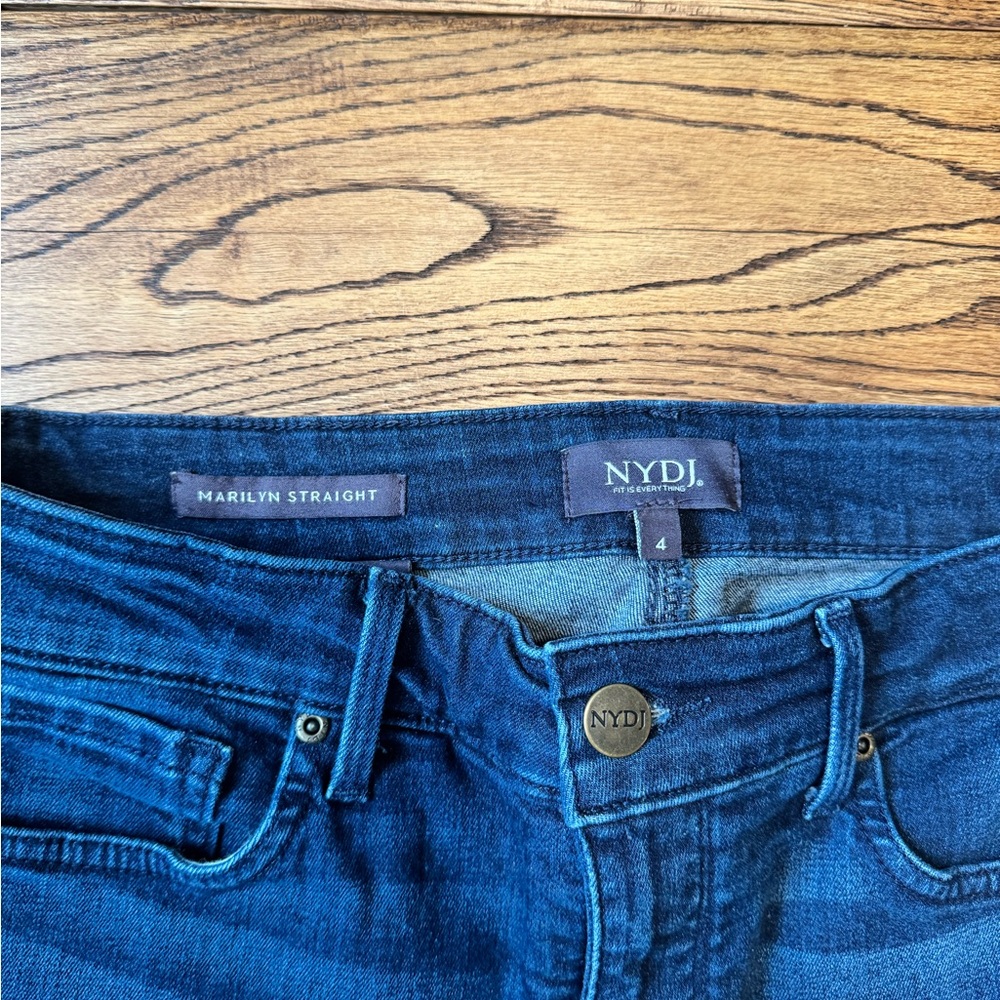 NYDJ Marilyn Straight Leg Jeans in Deep Blue - Picture 2 of 6